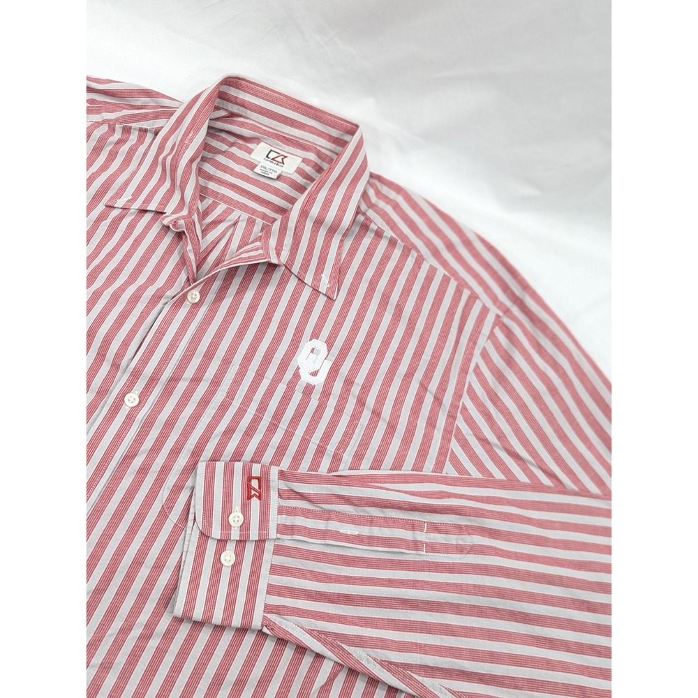 Oklahoma Sooners Shirt Men's XXL Cutter & Buck Cotton‎ Long Sleeve OU Shirt